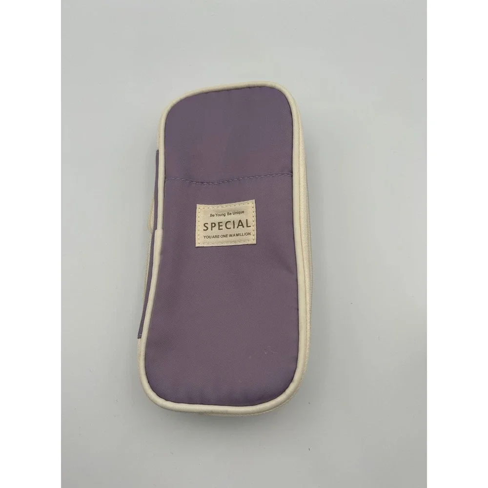 Angoo Special Pencil Case Purple Large Capacity Stationery Organizer Pouch